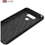 For LG G6 Brushed Carbon Fiber Texture Shockproof TPU Protective Cover Case (Blue)