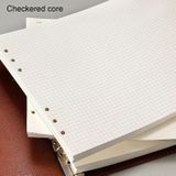 A5 Faux Leather Loose-leaf Grid Notebook  Style:Checkered Core(Red)