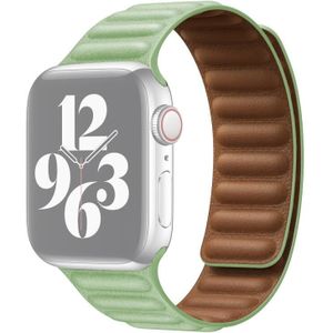 For Apple Watch Series 7 & 6 & SE & 5 & 4 40mm  / 3 & 2 & 1 38mm Leather Replacement Strap Watchband (Green)