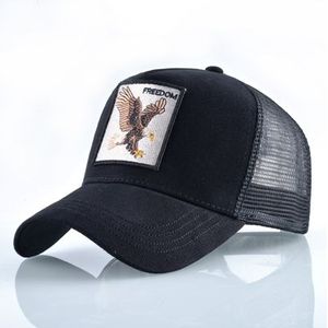 Cotton Embroidered Animal Baseball Cap(Black Eagle)