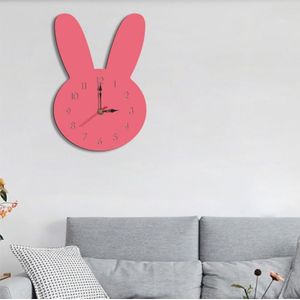 Rabbit Pattern Creative Living Room Decorative Wall Clock (Pink)