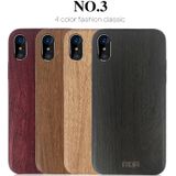 MOFI For  iPhone X  Element Series Wood Texture Soft Protective Back Cover Case(Wine Red)