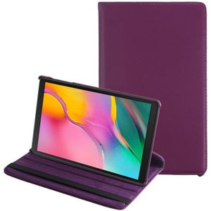 Litchi Texture Horizontal Flip 360 Degrees Rotation Leather Case for Galaxy Tab A 10.1 (2019) T510 / T515  with Holder (Purple)