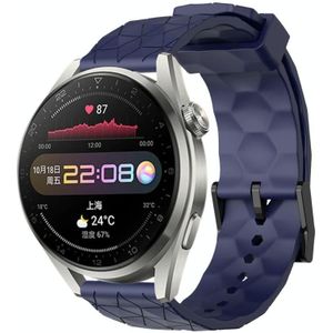 Voor Huawei Watch 3 Pro 22 mm voetbalpatroon effen kleur siliconen horlogeband