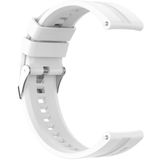 For Huawei Watch GT 2 46mm Silicone Replacement Wrist Strap Watchband with Black Buckle(White)