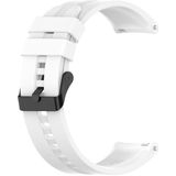 For Huawei Watch GT 2 46mm Silicone Replacement Wrist Strap Watchband with Black Buckle(White)
