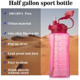 2000ml Large Capacity Portable Bounce Lid Water Bottle with Straw Tritan Material Outdoor Sports Kettle(Purple To Blue)