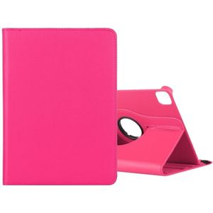 For iPad Pro 11 (2020) Litchi Texture Horizontal Flip 360 Degrees Rotation Leather Case with Holder(Rose Red)