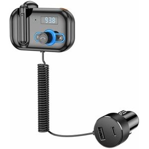 T2 FM Transmitter Hands-free Headphone Kit Headphone MP3 Player Private Call USB PD Quick Charge Audio Receiver