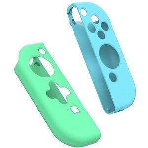 Iine gamepad siliconen platte beschermende huls handvat split siliconen hoesje voor Nintendo Switch Joy-con (Blue Green-L445)