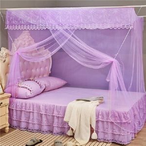 Single-door Mosquito Net Square Roof for Home Student Dormitory  Size:1.0x1.9x1.5 Meters(Purple)