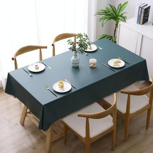 140x140cm Solid Color PVC Waterproof Oil-Proof And Scald-Proof Disposable Tablecloth(Dark Green)