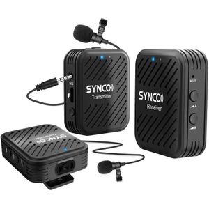 SYNCO Engragal  Wireless Microphone System 2.4GHz Interview Lavalier Lapel Mic Receiver Kit For Phones DSLR Tablet Camcorder Configuration G1 (A2)