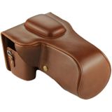 Full Body Camera PU Leather Case Bag for Canon EOS 760D / 750D (18-135mm Lens) (Brown)