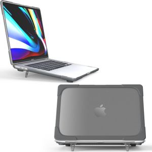 For MacBook Pro 16 inch A2141 (2019) PC + TPU Two Colors Laptop Protective Case (Grey)