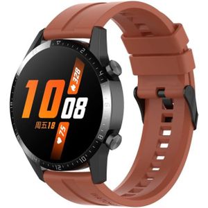 Voor Huawei Watch 3 Pro Nieuwe 20 mm siliconen zwarte gesp horlogeband (cabernet oranje)