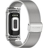 Voor Fitbit Charge5 Mijobs Milan Buckle Rietless Steel Metal Watch Band (Silver)