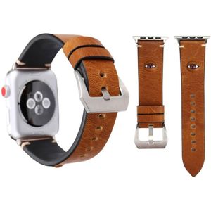 For Apple Watch Series 3 & 2 & 1 38mm Simple Fashion Cowhide Big Eyes Pattern Watch Strap(Brown)
