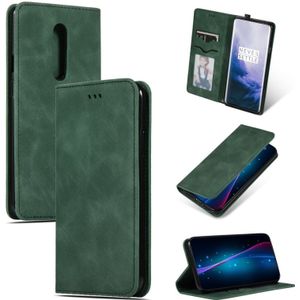 Retro Skin Feel Business Magnetic Horizontal Flip Leather Case for OnePlus 7 Pro(Army Green)