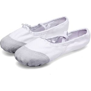 2 paar flats zachte ballet schoenen Latin Yoga Dance Sport schoenen voor kinderen & volwassene  schoenmaat: 35 (wit)