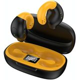 R18 LED digitaal display draadloze oorclip Ruisonderdrukkende Bluetooth-headset (zwart geel)