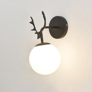 LED glazen wand slaapkamer nachtlampje woonkamer studeertrap wandlamp  krachtbron: 12W tri-color licht (6106 zwarte melk wit)