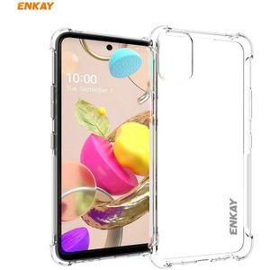 For LG K42 Hat-Prince ENKAY Clear TPU Shockproof Case Soft Anti-slip Cover