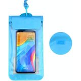 2 stks Mobiele telefoon Touchscreen Transparante stofdichte en waterdichte zak (blauwe rug met oortelefoongat)