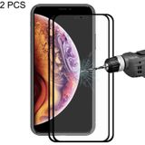 2 PCS ENKAY Hat-Prince 0.2mm 9H 2.5D Full Screen Tempered Glass Film for iPhone X / XS(Black)