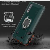 For Galaxy A70 Carbon Fiber Protective Case with 360 Degree Rotating Ring Holder(Green)