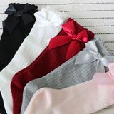 Kids Socks Toddlers Girls Big Bow Knee High Long Soft Cotton Lace baby Socks  Size:S(White )