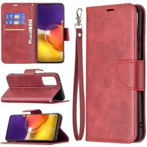 For Samsung Galaxy A82 5G Retro Lambskin Texture Pure Color Horizontal Flip PU Leather Case with Holder & Card Slots & Wallet & Lanyard(Red)