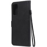 For Samsung Galaxy S20 Lite / S20 FE 5G / S20 Fan Edition Solid Color Horizontal Flip Protective Leather Case with Holder & Card Slots & Wallet & Photo Frame & Lanyard(Black)