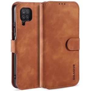For samsung Galaxy A12 DG.MING Retro Oil Side Horizontal Flip Leather Case with Holder & Card Slots & Wallet(Brown)