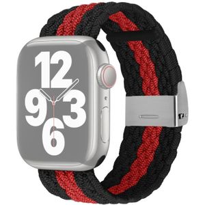Verticale textuur gevlochten horlogeband voor Apple Watch Series 7 41mm / 6 & SE & 5 & 4 40mm / 3 & 2 & 1 38mm (zwart rood)