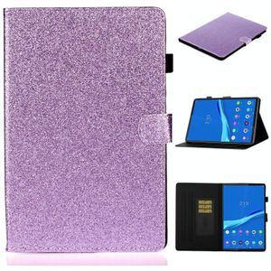 Voor Samsung Galaxy Tab A8 10.5 2021 Vernis Glitter Poederleer Tablet Case (Purple)