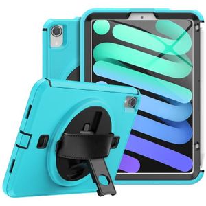 Schokbestendige TPU + PC Tablet Case met Houder & Pen Slot & Schouderriem voor Ipad Mini 6 (Lichtblauw)