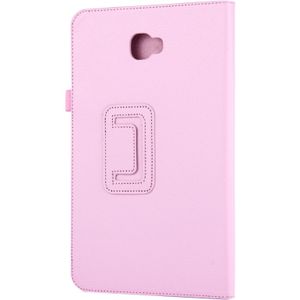 For Galaxy Tab A 10.1 / T580 Litchi Texture Magnetic Horizontal Flip Leather Case with Holder & Sleep / Wake-up Function(Pink)