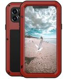 LOVE MEI Metal Shockproof Waterproof Dustproof Protective Case For iPhone 12 Pro(Red)