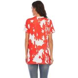 Zwangerschap Gedrukt Ronde hals T-shirt met korte mouwen (Kleur: Rood Maat: XL)