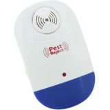 Elektronische ultrasone Mosquito Rat Pest Control Repeller met LED-verlichting  Amerikaanse stekker  AC90V-250 v (wit + blauw)