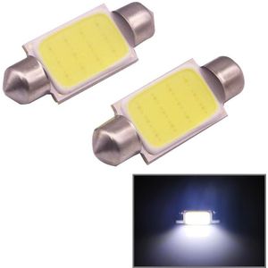 2 PCS 39mm 1.5W 80LM White Light 1 COB LED License Plate Reading Lights Car Light Bulb