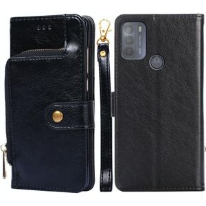 For Motorola Moto G50 Zipper Bag PU + TPU Horizontal Flip Leather Case with Holder & Card Slot & Wallet & Lanyard(Black)