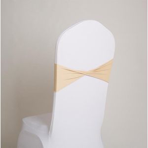 13 x 70 cm gespvrije elastische hoepel met stoelrugbloem  geen strik  bruiloftsbanket  stoelrugdecoratie (Champagne)