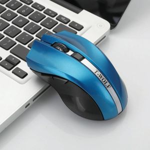 T-WOLF Q5 2.4GHz 5-Buttons 2000 DPI Wireless Mouse Silent And Non-Light Gaming Office Mouse For Computer PC Laptop( Blue )