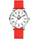 OLEVS 9953 dames eenvoudig siliconen band waterdicht quartz horloge