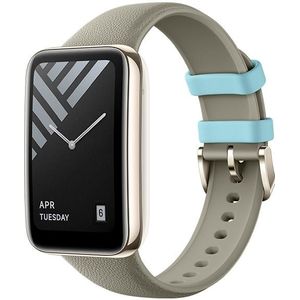 Voor Xiaomi Mi Band 7 Pro Original Xiaomi Silicone Leather Texture Watch Band (Gray)