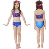 3 PCS / Sets Children Swimming Mermaid Tails Bikini Cosplay Mermaid Swimwear  Size: 120