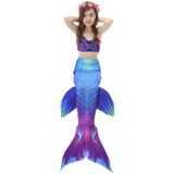 3 PCS / Sets Children Swimming Mermaid Tails Bikini Cosplay Mermaid Swimwear  Size: 120