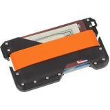 JK02 Metal Card Holder RFID Anti-Theft  Leather Wallet EDC Multifunctional Stainless Steel Aluminum Alloy Card Holder(Black+Black + Orange )